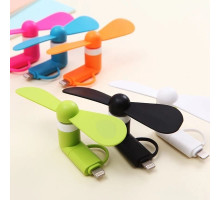 Портативный мини-вентилятор, 2 в 1, адаптер Micro USB