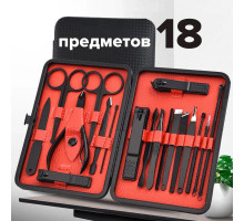 Маникюрный-педикюрный набор 18 предметов, маникюрные инструменты в кейсе