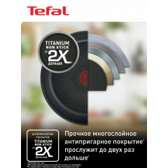 Набор посуды 11 предметов Tefal Duetto+: сковорода 26 см, кастрюли 18/20/22/24 см с крышками, ковш 16 см с крышкой, для индукционных плит