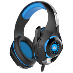 [Наушники] CROWN CMGH-101T Black&blue (Подключение jack 3.5мм 4pin+ адаптер 2*jack spk+mic,Частотныи