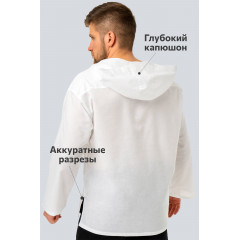 Хлопковая пляжная эко-туника с капюшоном Happyfox