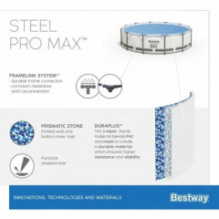 Бассейн каркасный Bestway Steel Pro Max 305х76см, 4678л, фильтр-насос 1249л/ч, 56408 BW