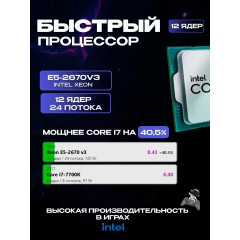 Игровой компьютер Intel 12 ядер (xeon 2670v2) / RTX 4060 TI / 32GB RAM / SSD 512GB
