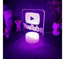 Иллюзионная лампа с логотипом Youtube16 цветов